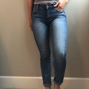 Garage medium wash mid rise jeans